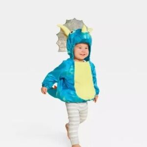 Hyde & Eek! 0-6 Mo Kids Triceratops Costume in Blue and Yellow